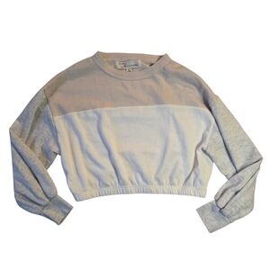 Vintage Havana Cream and Gray Crop Top Crewneck Medium 22 P2P